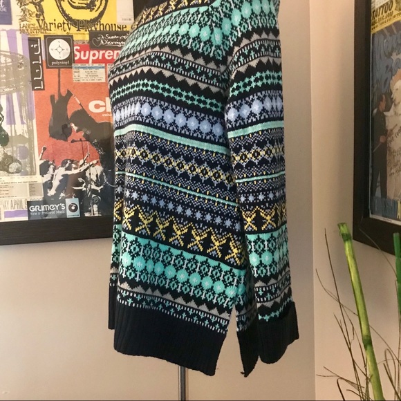NEW YORK & CO Nordic Fair Isle Mock Knit Sweater - Picture 3 of 8